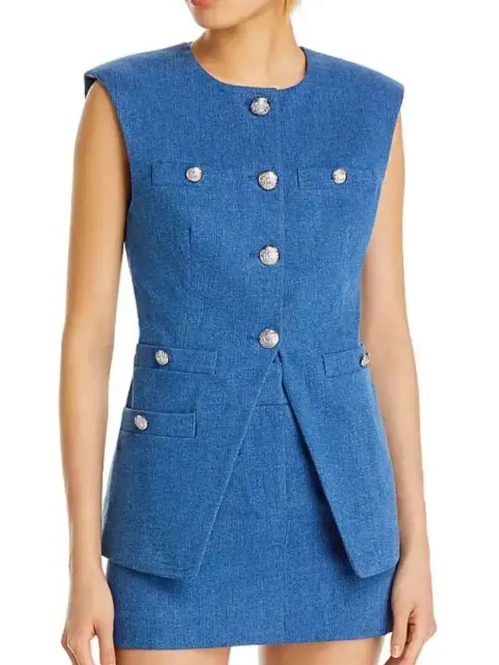 Veronica Beard Tamara Vest in light cornflower 10 NWT